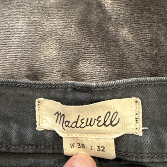 Madewell Mens Jeans 38x32 Slim Fit Straight Leg Stretch Gray Fade Denim - Picture 11 of 16